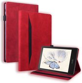 Case2go - Hoes geschikt voor Kindle Paperwhite (2021) - Business Wallet Book Case - Met pasjeshouder - Rood