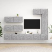 Ensemble meuble TV The Living Store Suspendu Béton Gris - 80 x 30 x 30 cm - Robuste et durable