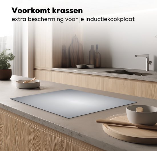 KitchenYeah® Inductie beschermer 71x52 cm - Zilver - Grijs - Metaal look - Donker - Kookplaataccessoires - Afdekplaat voor kookplaat - Inductiebeschermer - Inductiemat - Inductieplaat mat - Keuken decoratie