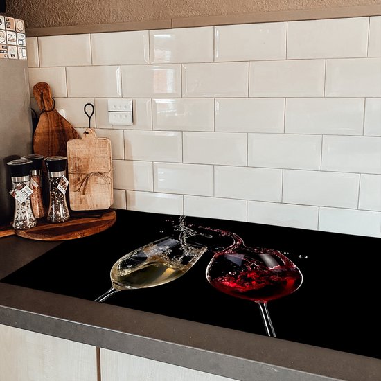 Protecteur d'induction 90x52 cm - Tapis d'induction - Protecteur de plaque de cuisson - Verres à vin