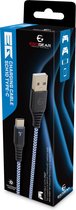 EgoGear - USB-C 3m Gevlochten Oplaadkabel Wit en Blauw - Geschikt voor PS5 - Xbox Series X - S - Switch - Switch Lite - Switch OLED