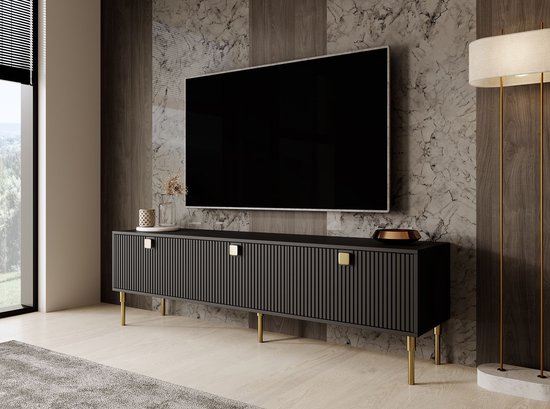 Meubella - TV-Meubel Doral - Zwart - 180 cm