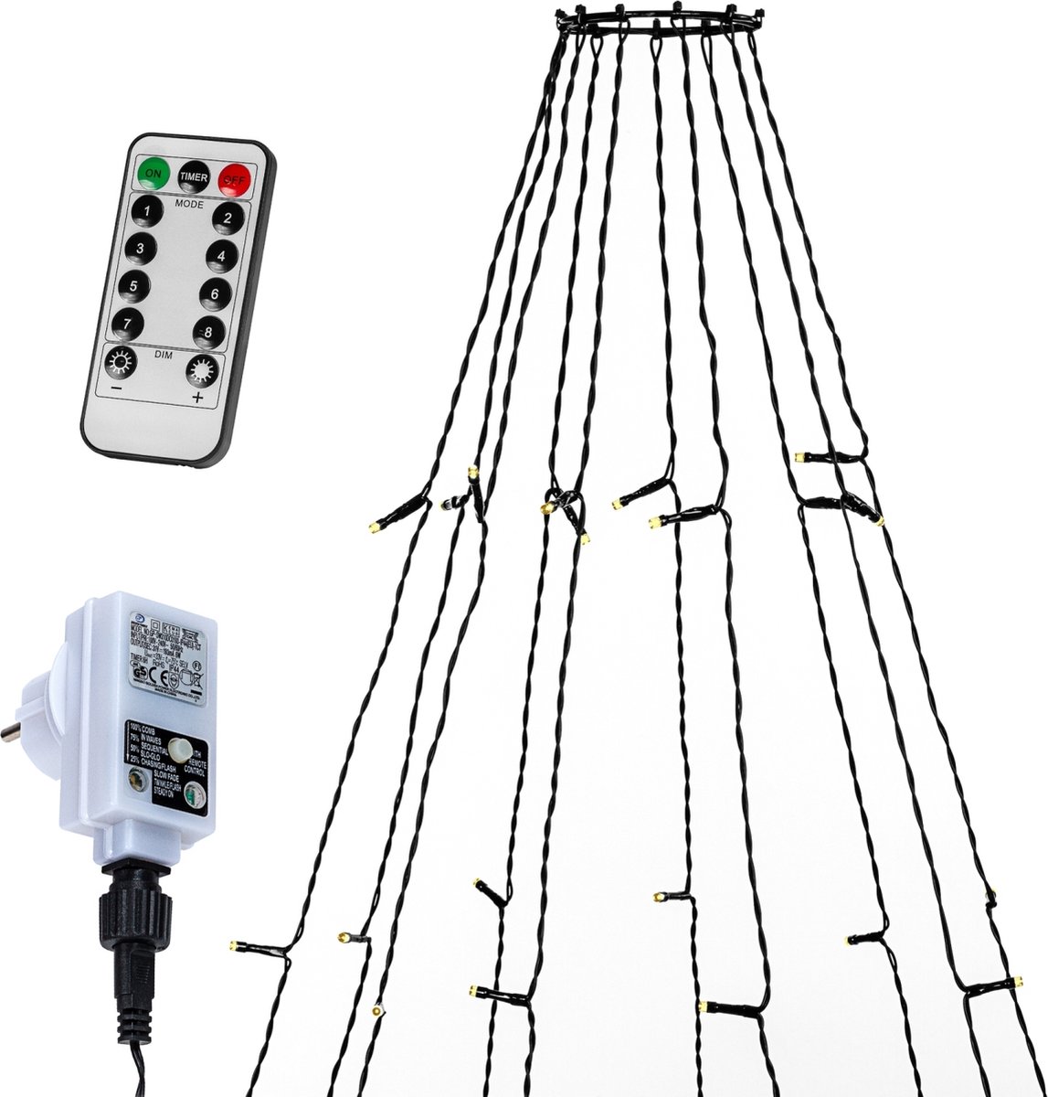 Vlaggenmast Verlichting - Vlaggenmast Kerstboom - Kerstboom Vlaggenmast - Kerstverlichting Buiten - Lichtsnoer Buiten - Voor Buiten - 800 cm - Warm wit - Trend24