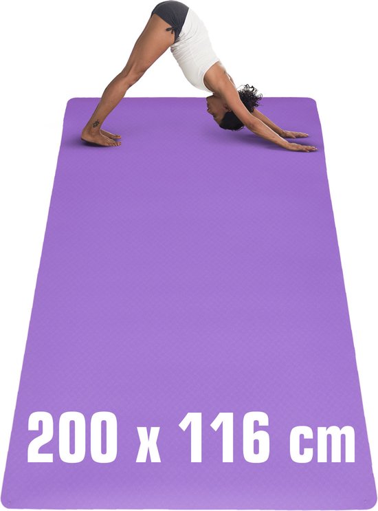 Tapis de Yoga Extra Large 200x125 - Tapis de Fitness 6mm pour Gym à Home -  TPE... | bol