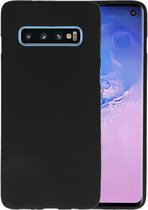 Bestcases Color Telefoonhoesje - Backcover Hoesje - Siliconen Case Back Cover voor Samsung Galaxy S10 - Zwart