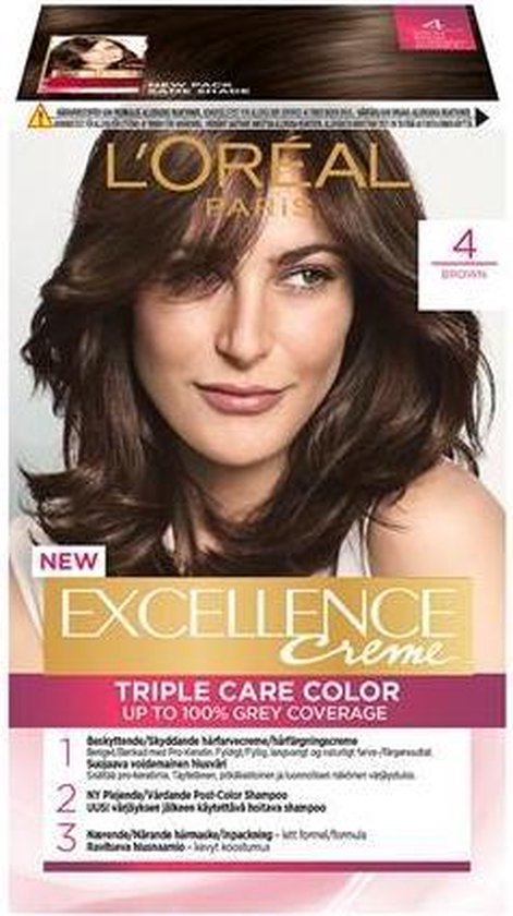 opschorten meer Titicaca Aan boord L'Oréal Paris Excellence Crème 4- Middenbruin - Haarverf | bol.com
