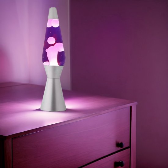 Lampe à Lave I-TOTAL 40 Cm - Couleur Violet/Rose Lumineuse - Ambiance Rétro & Relaxante