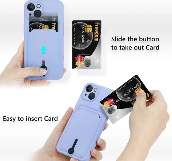 Coverzs adapté pour Apple iPhone 13 Pro étui porte-cartes avec curseur - violet