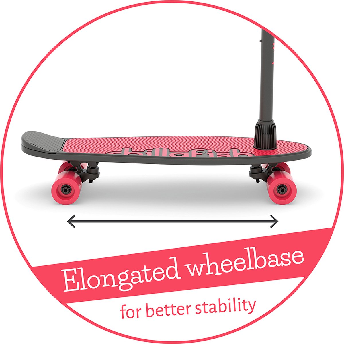 Chillafish Skateboard en Step 2-in-1 - Kinderstep omvormbaar naar Skateboard - Coraal Roze - Jongens en meisjes 3 jaar en ouder - Verstelbaar stuur - Model Skatieskootie 2 — afbeelding 3
