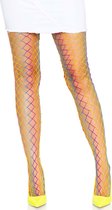 Leg Avenue - Jaren 80 & 90 Kostuum - Alle Kleuren Vann De Regenboog Visnet Panty - Multicolor - One Size - Carnavalskleding - Verkleedkleding