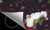 Inductie beschermer - Werkbladbeschermer - 71x52 cm - Orchidee - Vintage - Bloemen - Inductie beschermingsmat - Keuken accessoires - Inductie kookplaat beschermer - Inductie protector - Keuken decoratie