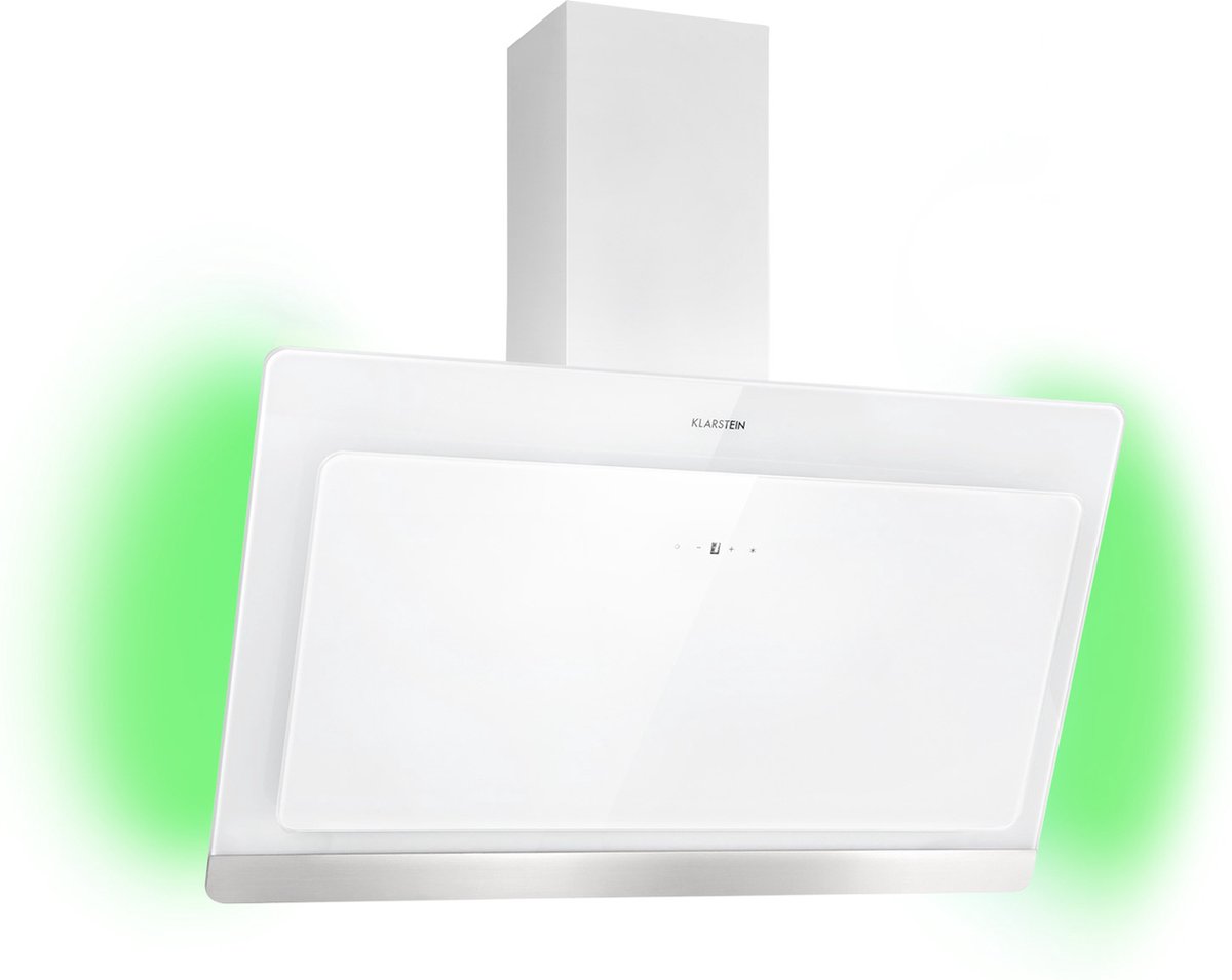 Klarstein Aurora Eco 90 afzuigkap 90 cm - Wandschouw - tot 550 m3/h - 3 niveaus - ledverlichting 9 kleuren - energie-efficiëntieklasse A+