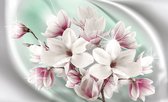 Fotobehang - Vlies Behang - Sprankelende Magnolia's - 312 x 219 cm
