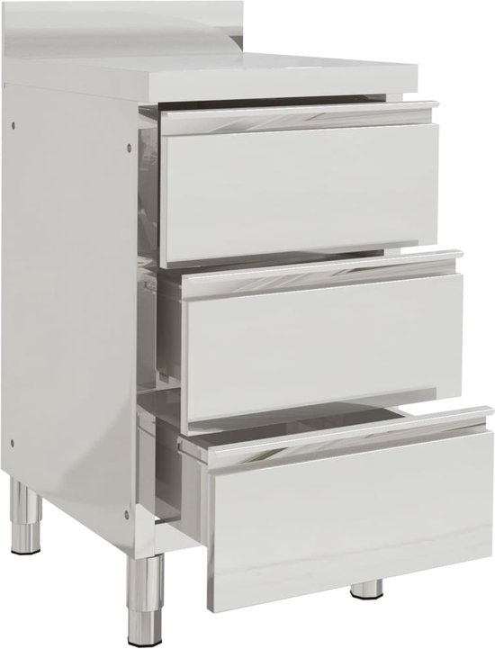 Armoire de cuisine commerciale The Living Store - 50 x 60 x (95 - 96) cm - Acier inoxydable