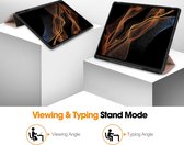 Mobigear - Tablethoes geschikt voor Samsung Galaxy Tab S9 Ultra Hoes | Mobigear Tri-Fold Bookcase + Stylus Houder - Roségoud