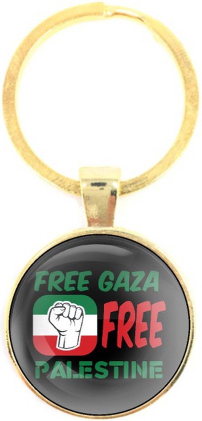 Sleutelhanger Glas - Free Gaza Free Palestine