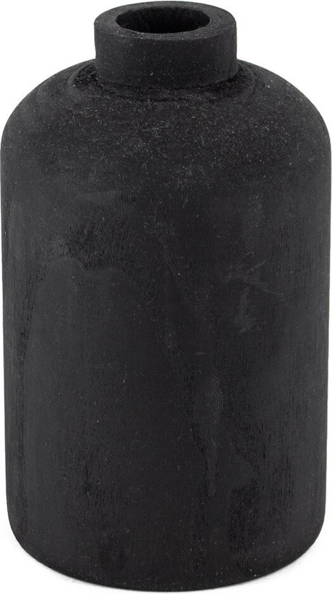 HomeBound by KY | Houten vaas zwart | 11,5x11,5x20cm | vaas hout zwart