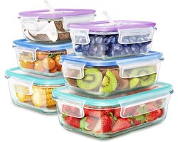 Voedselopbergcontainers - Set of Glass Food Storage Containers