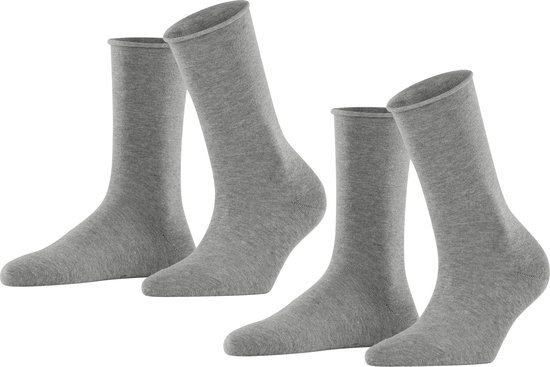Esprit Basic Pure 2-Pack duurzaam organisch katoen multipack sokken dames grijs - Maat 39-42