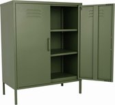 Armoire vestiaire métallique MaximaVida Finn 80 x 40 x 102 cm vert olive - 2 étagères