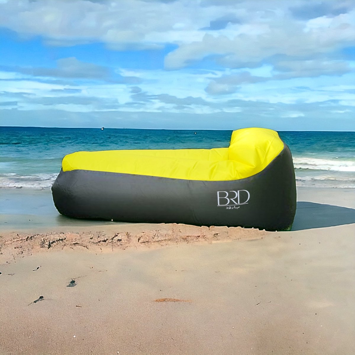 BRD Outdoor® | Geel Lounge Air Bed Lucht Zit Sofa | Kampeer Zitzak | Strand waterproof luchtzak | Waterbestendig | Camping stoel Kampeer sofa poef Ligstoel air lounger