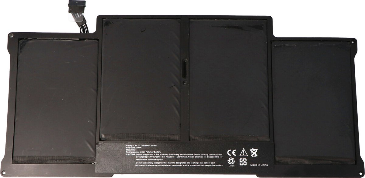 Accu geschikt voor A1496 voor MacBook Air 13.3 "A1466 2013, Li-Polymer, 7.6V, 7250mAh, 55Wh, ingebouwd, met gereedschap