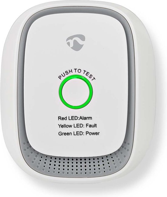 Foto: Nedis smartlife gasdetector zigbee 3 0 netvoeding levenscyclus sensor 5 jaar en 50194 1 2009 android ios met testknop 75 db wit