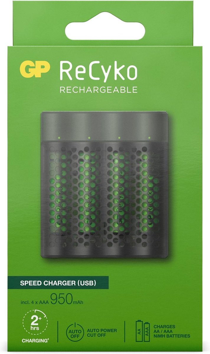 GP ReCyko AA/AAA Speed Charger (USB) incl. 4x AAA batterijen 950mAh