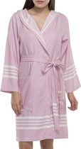 Hamam Badjas Sun Rose Pink - XL - korte sauna badjas met capuchon - ochtendjas - duster - dunne badjas - unisex - twinning