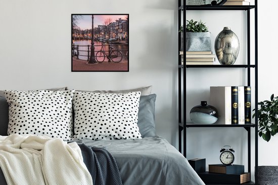Affiche avec cadre Amsterdam au crépuscule - 40x40 cm