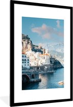 Photo encadrée - Cadre photo Littoral en Italie noir avec passe partout blanc 60x90 60x90 cm - Affiche encadrée (Décoration murale salon / chambre)