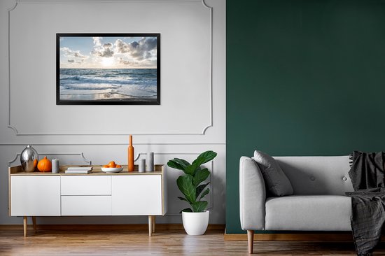 Cadre photo avec affiche - Mer - Nuages ​​- Allemagne - 120x80 cm - Cadre pour affiche