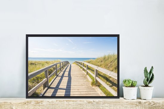 Cadre photo avec poster - Plage - Chemin - Europe - 60x40 cm - Cadre poster