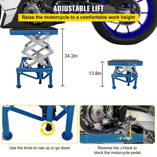 KLOOLIVE Motorfiets hefbrug hydraulische motorcross hefstandaard motorfiets lift reparatie standaard montagestandaard