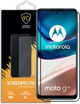 Motorola Moto G42 Screenprotector - MobyDefend Gehard Glas Screensaver - Zwarte Randen - Glasplaatje Geschikt Voor Motorola Moto G42