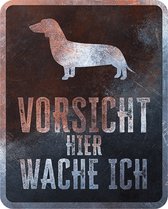 D&d Home - Waakbord - Hond - Waarschuwingsbord Dachshund Duits 25x20x0,3cm Meerkleurig - 1st