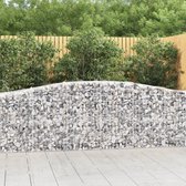 The Living Store Schanskorf Gabion Muur - 400 x 50 x 80/100 cm - Gegalvaniseerd Ijzer