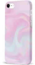 Sugar Rush - Single Layer - Coque rose adaptée à la coque iPhone SE 2022 / SE 2020 - Coque robuste adaptée à iPhone SE 2022 / SE 2020 / 8 / 7 - Housse de protection en marbre - Coque de téléphone rose