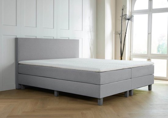 Boxspring Basic 2-persoons 160x200 cm Grijs stof - Pocketvering Matras