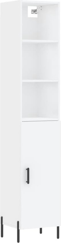 vidaXL Hoge kast 60x36x110 cm bewerkt hout grijs sonoma eikenkleurig, kast, bijzetkast, dressoir, opbergkast, zijkast, buffetkast, wandkast, muurkast