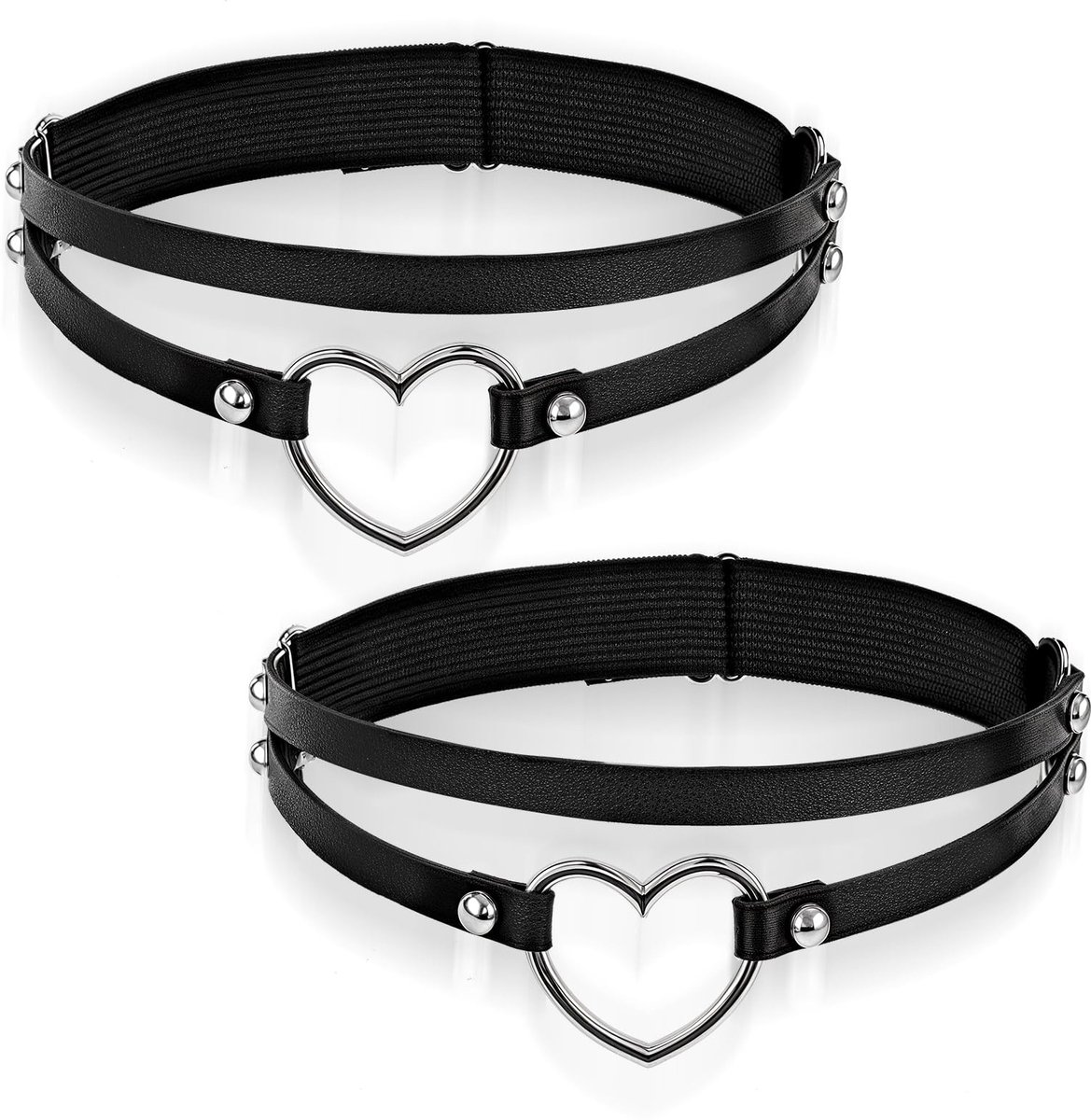 Allecto - Women's Garter Holders - Garter Thigh Belt - Ideaal voor Cosplay - Zwart - Dubbele Laag Garter - Perfect voor Feestjes - 2 Stuks