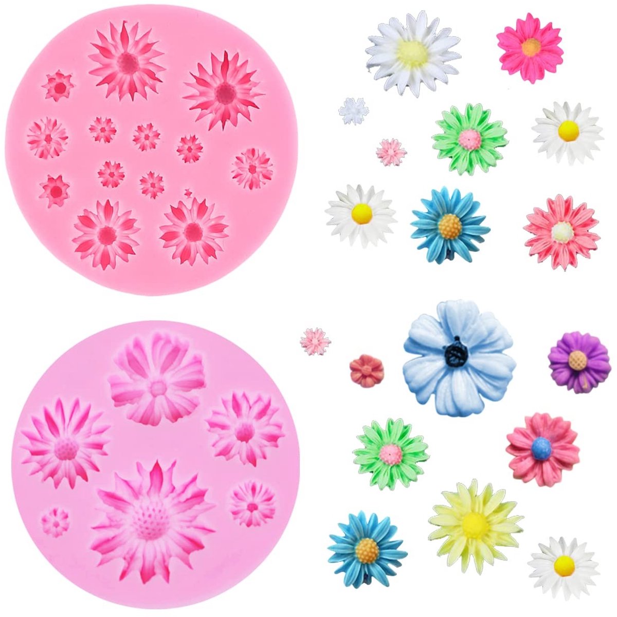 Allecto - Floral Fondant Mould - Silicone Cake Mold - Flexibel en duurzaam - Transparant - Decoratie voor Taarten - Voor Chocolade en Muffins