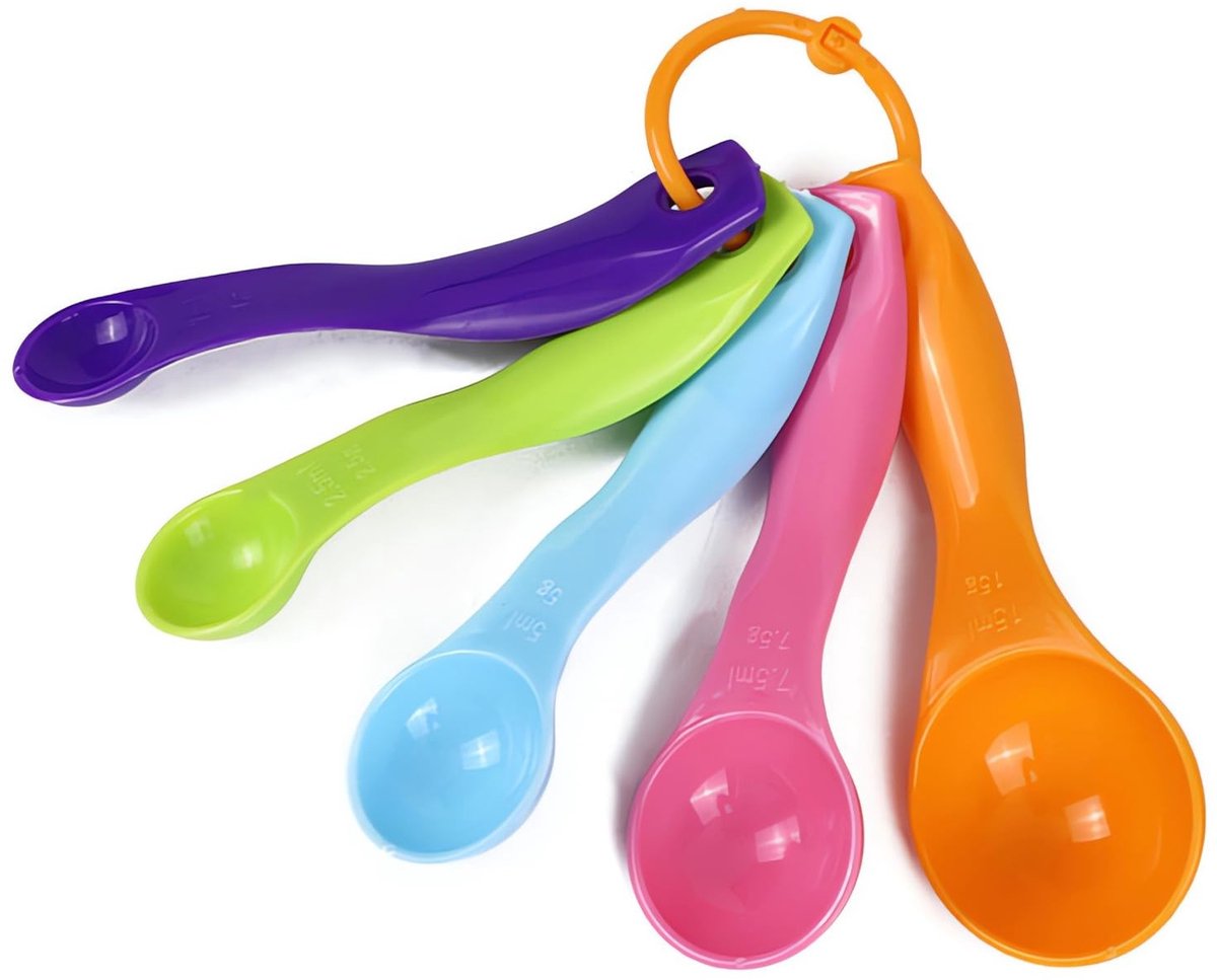 Allecto - Measuring spoon set - Maatlepels - Lichtgewicht en duurzaam - 5 verschillende kleuren - Perfect voor vloeistoffen en poeders - Ideaal v