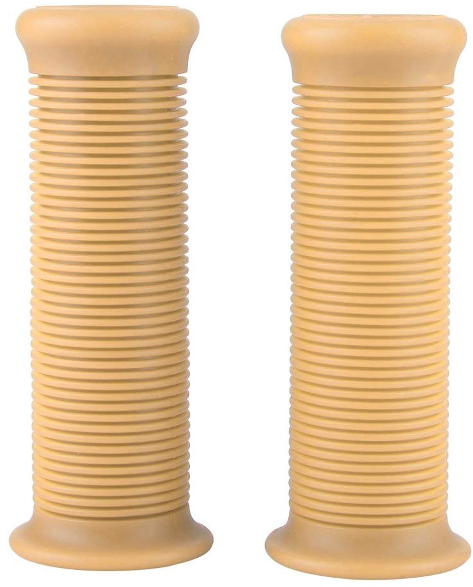 Allecto - Stuurgreep Motorfiets - Vintage TPU Handvat - Universeel 25 mm - Beige - Comfortabel en stijlvol - Geschikt voor de meeste motorfietsen