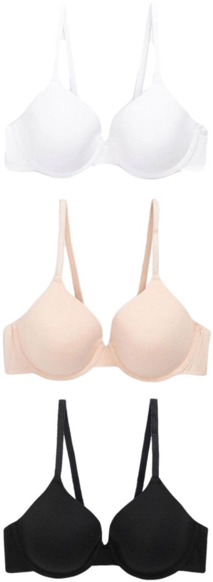 Next Dames - Set van 3 ultiem comfort beha's met vullingen en hele cups - Zwart