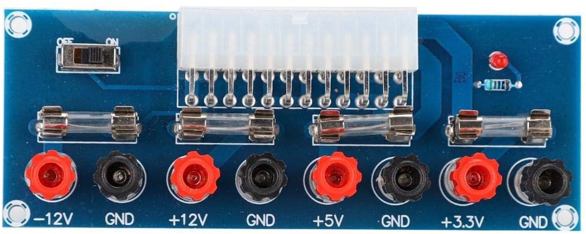 Dailygoody - ATX-adapterplaat - Stroomindicator - Geschikt voor computerprojecten - 24-polige stroomindicator - Eenvoudige aansluiting - Ideaal voor e...