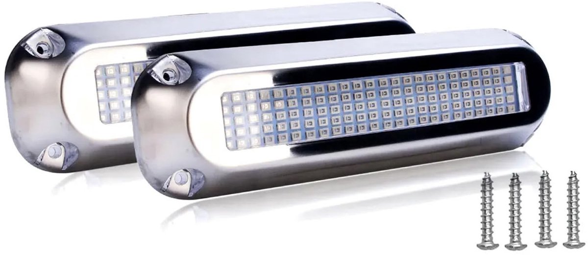 aladdien - LED Onderwater Bootverlichting - 2 Stuks - 120 LEDs - IP68 Waterproof - Bootlampen - Geschikt voor Boot - Kleur Blauw