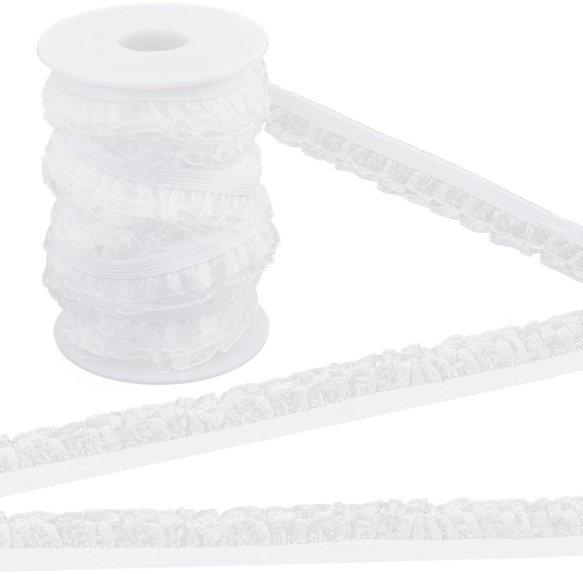 Elastische ruches kant trim - geplooide chiffon - 20M