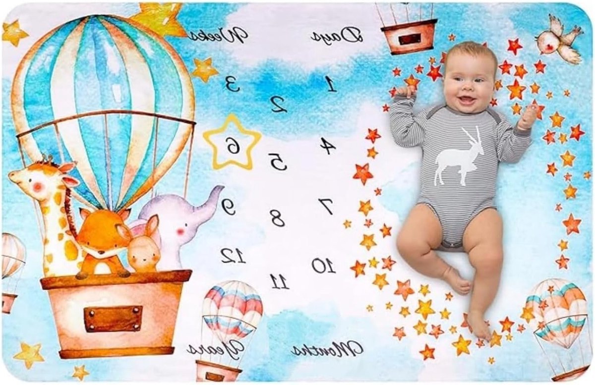 Maandelijkse Mijlpaal Deken voor Jongens en Meisjes, Foto Dekentje voor Baby's, Zachte en Dikke Unisex Deken (100 x 150 cm) - Perfecte Cadeaus voor Moeders en Kinderen