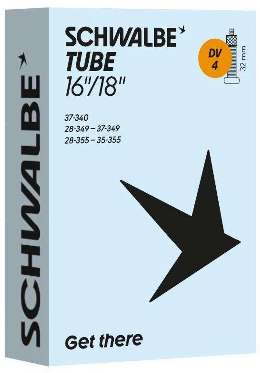 Schwalbe binnenband DV4 32 mm (16"/18") 28/37-340/355 model 2026 - Hollands / Dunlop ventiel
